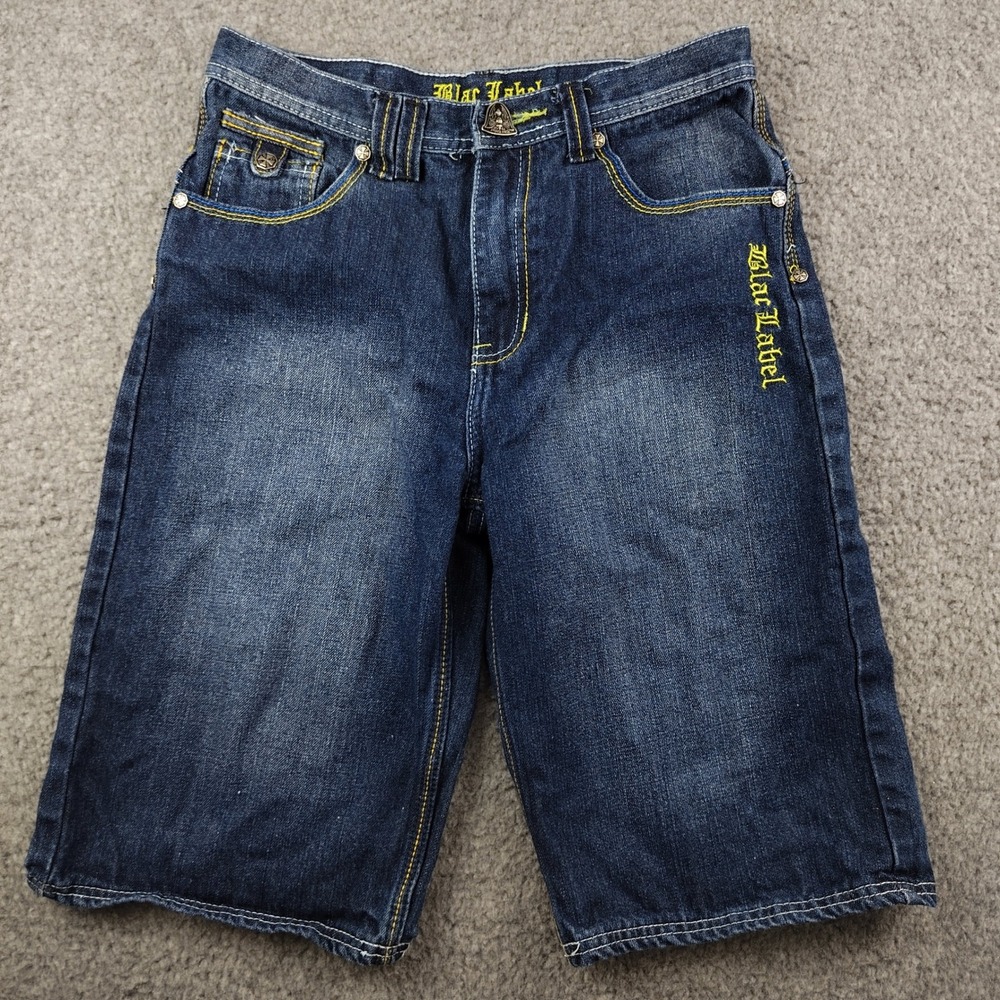 Blac Label Mens Denim Shorts Size 30 Jorts Y2K Embroidered Streetwear Jean